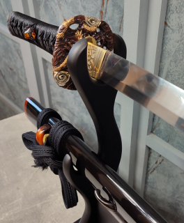 Munenori Wakizashi Dragon Eye San-mai gitae with hiraniku - samurajský meč